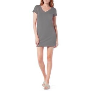 Michael Stars Silver V-Neck Jersey Mini Dress